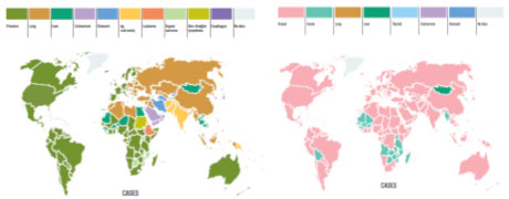 Distribution of cancer types in the world